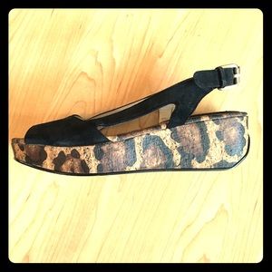 Leopard Wedge Sandals